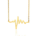 Jewelry wholesale Hot Sale Cardiogram Heart Beat Pendant Oval Chain Necklaces