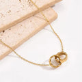 Jewelry wholesale Hot Sale Double Carve Rings Pendants Stainless Steel Concise Necklaces