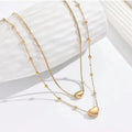 Jewelry wholesale Hot Sale Heart Bean Double Layer Beads Chain Square Box Necklaces