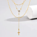 Jewelry wholesale Hot Sale Rectangle Chain Beads Chains Cross Pendant Necklaces