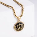 Jewelry wholesale Wholesale Crown Carve Round Shape Pendant Square Pearl Chain Necklace