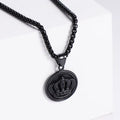 Jewelry wholesale Wholesale Crown Carve Round Shape Pendant Square Pearl Chain Necklace