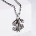 Jewelry wholesale Wholesale Dollar Symbol Cast Pendant Square Pearl Thick Chain Necklaces