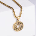 Jewelry wholesale Wholesale Hollow Out Round Floral Pendant Stainless Steel Necklaces