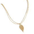 Jewelry wholesale Wholesale Leaf Pendant Double Layer Ball Beads Chain Necklaces