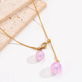 Jewelry wholesale Wholesale Purple Pearls Round Snake Chain Necklaces