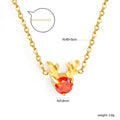 Jewelry wholesale Classic Christmas Jewelry 18K Gold Plated Zircon Elk Pendant Necklace