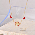 Jewelry wholesale Hot Sale 18K Gold Plated Round Hollow Out Tree Zircon Pendant Necklace