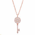 Jewelry wholesale Hot Sale Elegant Dainty Link Chain Zircon Key Pendant Necklaces