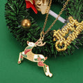 Jewelry wholesale Vintage Jewelry Christmas Tree Cane Bells Elk Pendant Necklace