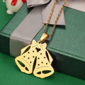 Jewelry wholesale Vintage Jewelry Christmas Tree Cane Bells Elk Pendant Necklace