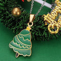 Jewelry wholesale Vintage Jewelry Christmas Tree Cane Bells Elk Pendant Necklace