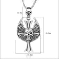 Jewelry wholesale Hot Hip Hop Rock Biker Wings Skull Cross Men's Necklace