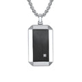 Factory Direct Sale Punk Stainless Steel Black Rectangle Pattern Geometric Zircon Pendants For Necklaces Men Fine Jewelry WAN4 Jewelry