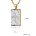 Jewelry wholesale Wholesale Stainless Stee Zircon Cross Rectangle Geometric Pendants