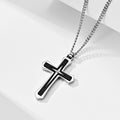 High Quality Punk Fashion Jewelry 316L Stainless Steel Zircon Star Pattern Cross Pendants For Necklaces Accessories PVD Pendant WAN4 Jewelry