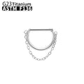 Popular Zircon D Shaped Nose Ear Lip Cartilage Rings Fashion Body Jewelry For Gift G23 Titanium Anti Allergy Piercings WAN4 Jewelry