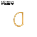 Popular Zircon D Shaped Nose Ear Lip Cartilage Rings Fashion Body Jewelry For Gift G23 Titanium Anti Allergy Piercings WAN4 Jewelry