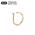 Classic Unisex Nose Ring D Shaped Tragus Helix Stud Hoop Earring Septum Rings Wholesale Body Jewelry G23 Titanium Piercings WAN4 Jewelry