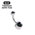 Wholesale Women's Titanium Zircon Belly Button Piercing Rings Hot Style CZ Belly Ring Barbell Navel Body Jewelry Piercings WAN4 Jewelry