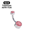 Wholesale Women's Titanium Zircon Belly Button Piercing Rings Hot Style CZ Belly Ring Barbell Navel Body Jewelry Piercings WAN4 Jewelry
