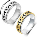 Jewelry wholesale Classic Stainless Steel Fine Jewelry Moon Stars Rotatable Finger Rings
