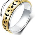Jewelry wholesale Classic Stainless Steel Fine Jewelry Moon Stars Rotatable Finger Rings