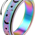 Jewelry wholesale Classic Stainless Steel Fine Jewelry Moon Stars Rotatable Finger Rings