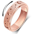 Jewelry wholesale Classic Stainless Steel Fine Jewelry Moon Stars Rotatable Finger Rings
