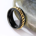 Jewelry wholesale Hip Hop Stainless Steel Fine Jewelry Cuban Chain Rotating Rings