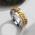 Jewelry wholesale Hip Hop Stainless Steel Fine Jewelry Cuban Chain Rotating Rings