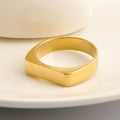 Jewelry wholesale Concise Design Jewelry Stainless Steel Rectangle Geometric Band Ring