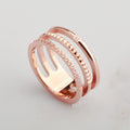 Jewelry wholesale Dainty Jewelry Stainless Steel Chunky Couple Zircon Finger Rings