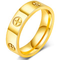 Jewelry wholesale Fashion Classic Stainless Steel Jewelry PVD Cross Pattern Rings