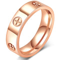 Jewelry wholesale Fashion Classic Stainless Steel Jewelry PVD Cross Pattern Rings