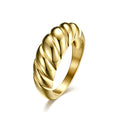 Jewelry wholesale New Arrival Fashion Jewelry 18K Gold Plated Twists Croissant Rings
