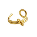 Jewelry wholesale Trendy Concise Stainless Steel Fine Jewelry Knot Adjustable Ring