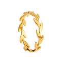 Jewelry wholesale Trendy Stainless Steel Jewelry Leaves Olive Branch Shape Ring