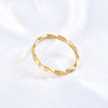 Jewelry wholesale Concise 18K Gold Plated Jewelry High Polish Wavy Geometric Couple Ring