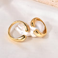 Jewelry wholesale Concise Fashion Jewelry High Polish 18K Gold Plated Arc Finger Rings