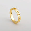 Jewelry wholesale Concise Flat Cuban NK Chain Shape 18K Gold Plated Finger Rings