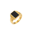 Jewelry wholesale Dainty Fine Jewelry Rectangle Black Geometric Shell Not Fade Rings