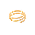 Jewelry wholesale Dainty Jewelry Twine Spiral Zircon Inlay Waterproof Not Fade Ring