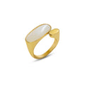 Jewelry wholesale Elegant 18K Gold Plated Jewelry Oval White Shell Adjustable Ring