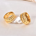Jewelry wholesale High Quality Three Layer Twist Chain Shape 18K Gold Plated Rings