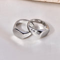 Jewelry wholesale Hot Fashion Geometric Flat Letter Engraved Couple Rings