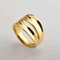 Jewelry wholesale New Arrival High Polish Stainless Steel Double Layer Arc Rings