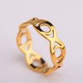 Jewelry wholesale Punk Retro Stainless Steel Jewelry Hollow Out Eyes Shape Rings