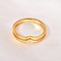 Jewelry wholesale Trendy Stainless Steel Jewelry Hollow Out Double Curves Ring