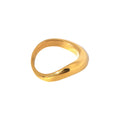 Jewelry wholesale Wholesale Curved Dome Band Minimalist 304 Stainless Steel Ring – 18K Gold Plated, Waterproof